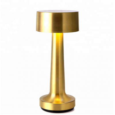 decorative rechargeable LED table night lights Mini gold cordless restaurant touch dimmer table lamp for hotel and bar