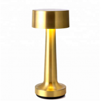 decorative rechargeable LED table night lights Mini gold cordless restaurant touch dimmer table lamp for hotel and bar